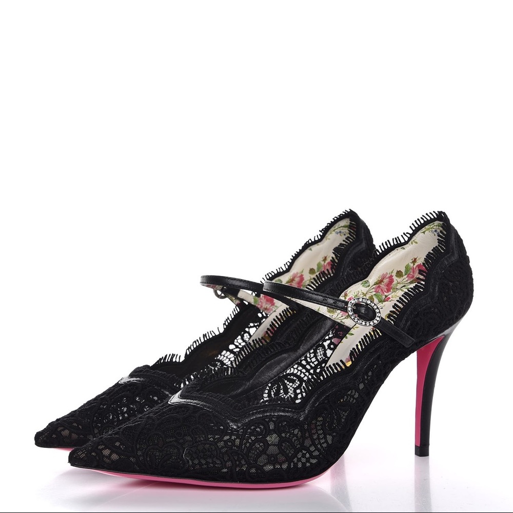 NEW GUCCI LACE HIGH HEEL PUMP SIZE 40